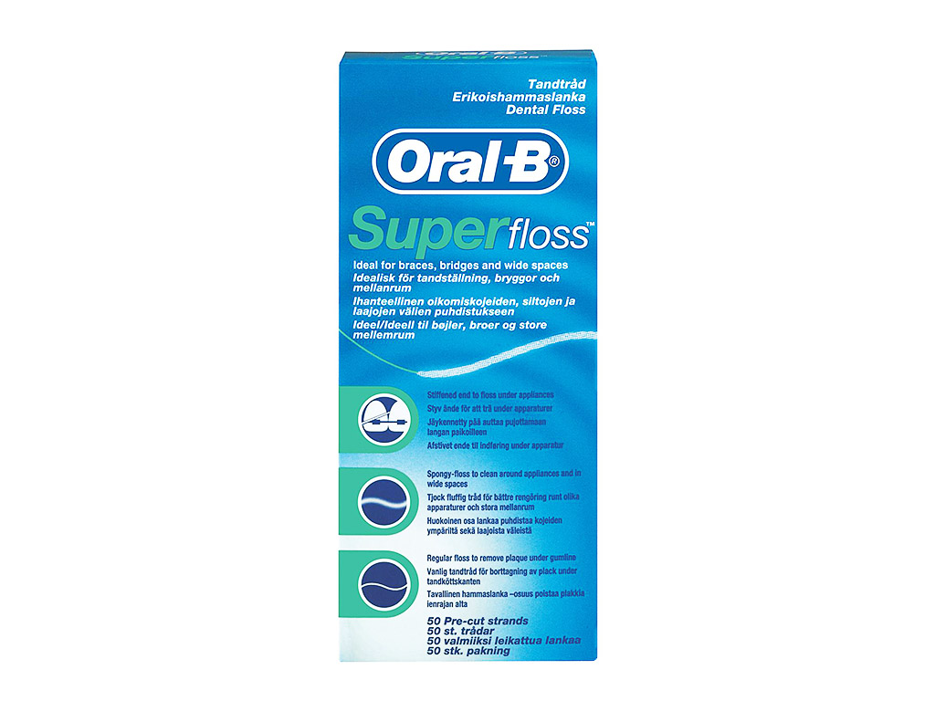 Зубная нить для чистки наконечника зонда Superfloss Regular