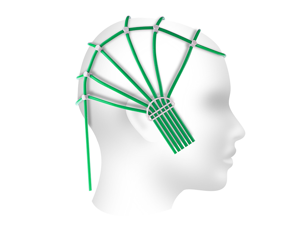 Шлем для крепления электродов ЭЭГ, зеленый 