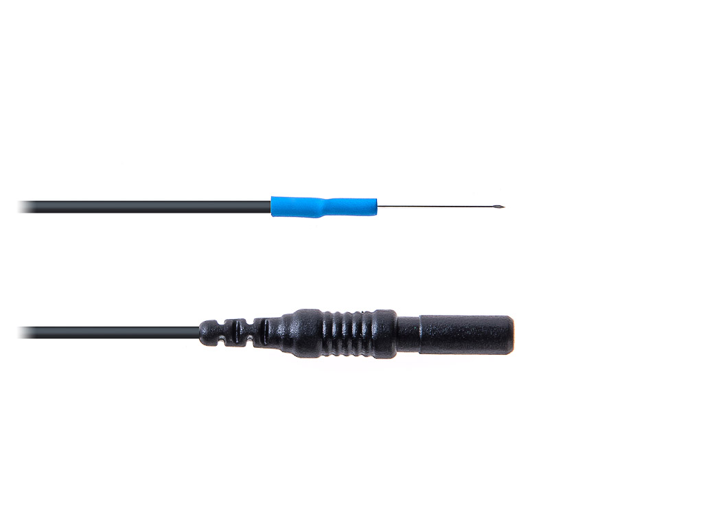 Twisted subdermal needle electrode