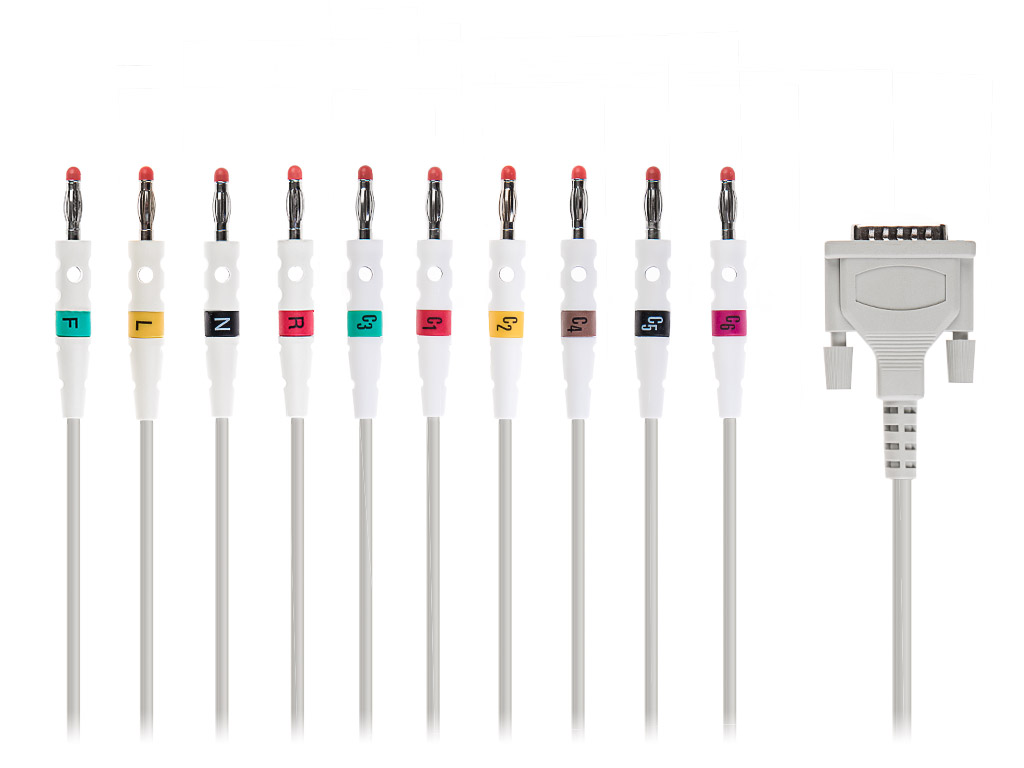 10-lead ECG cable with banana connector