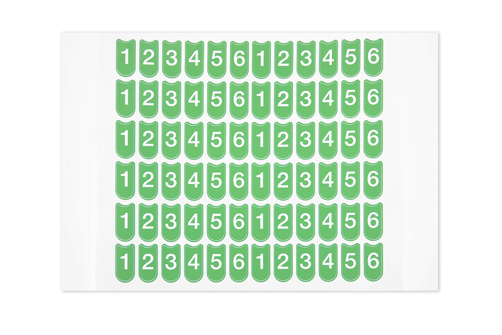 Set of number stickers