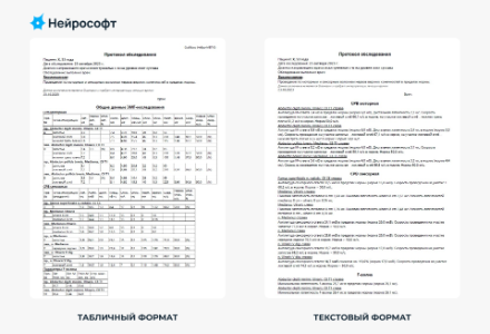 В ПО «Нейро-МВП.NET» теперь доступен текстовый протокол обследования, совместимый по формату с большинством МИС России!